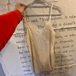 Sparkly cream tank by Zara